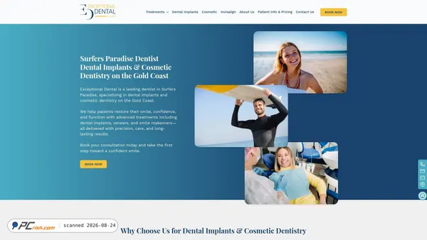 exceptionaldental.com.au screenshot
