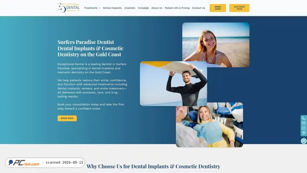 Capture d’écran de exceptionaldental.com.au