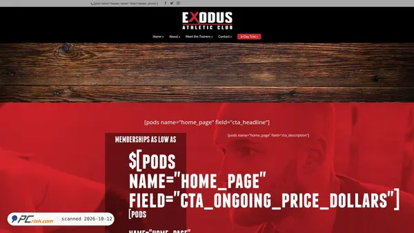exodusathleticclub.com Screenshot