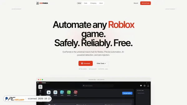 Screenshot di exopanda.com