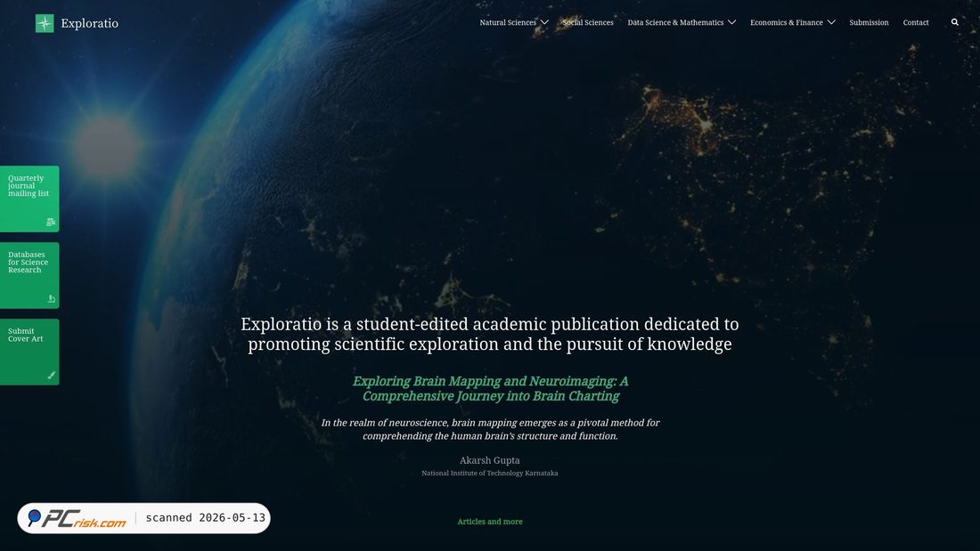 Screenshot von exploratiojournal.com