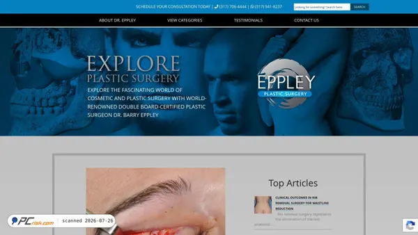 exploreplasticsurgery.com screenshot