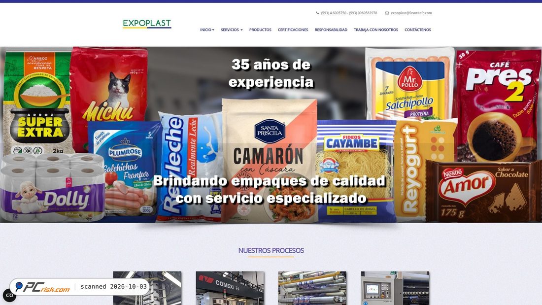 Screenshot of expoplast.com.ec