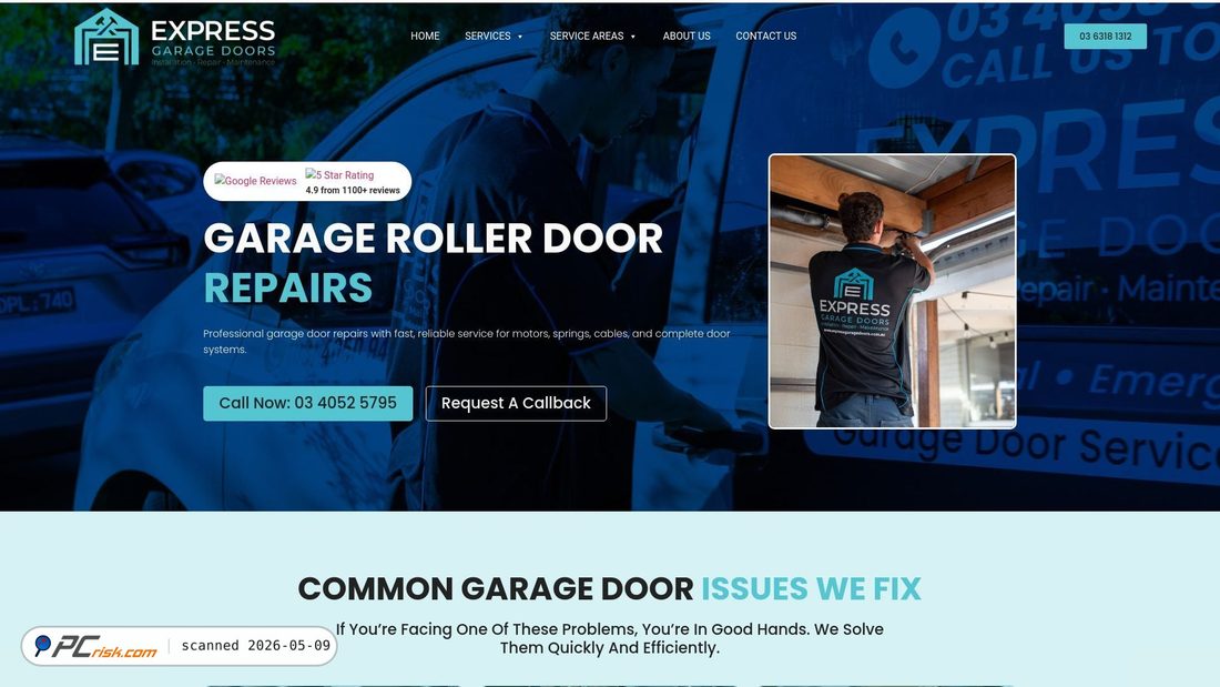 Screenshot von expressgaragedoors.com.au