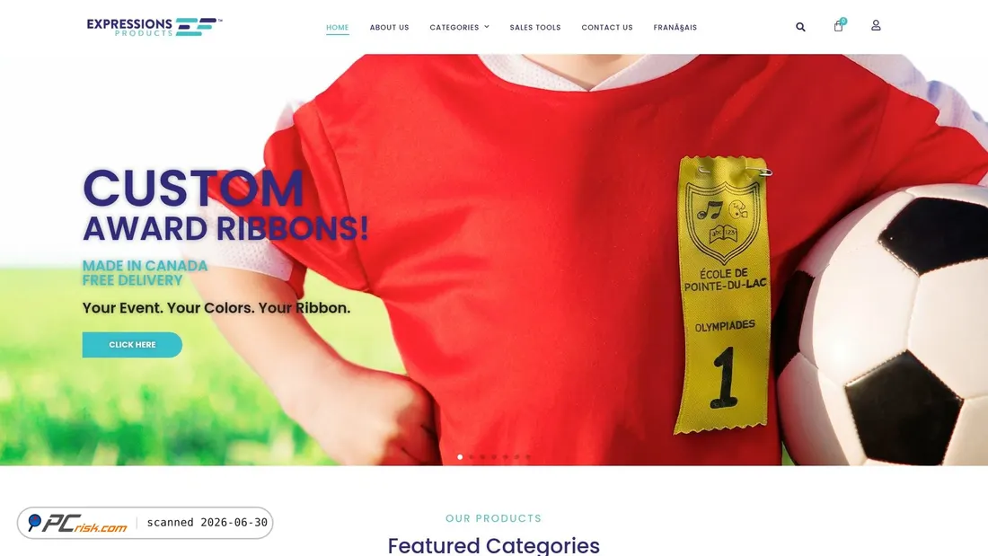 Screenshot of expressionspromoproducts.com