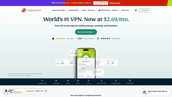expressvpn.com screenshot