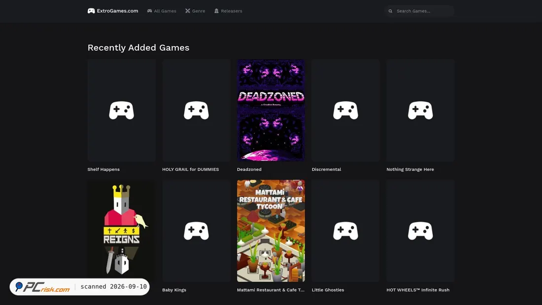 Screenshot von extrogames.com