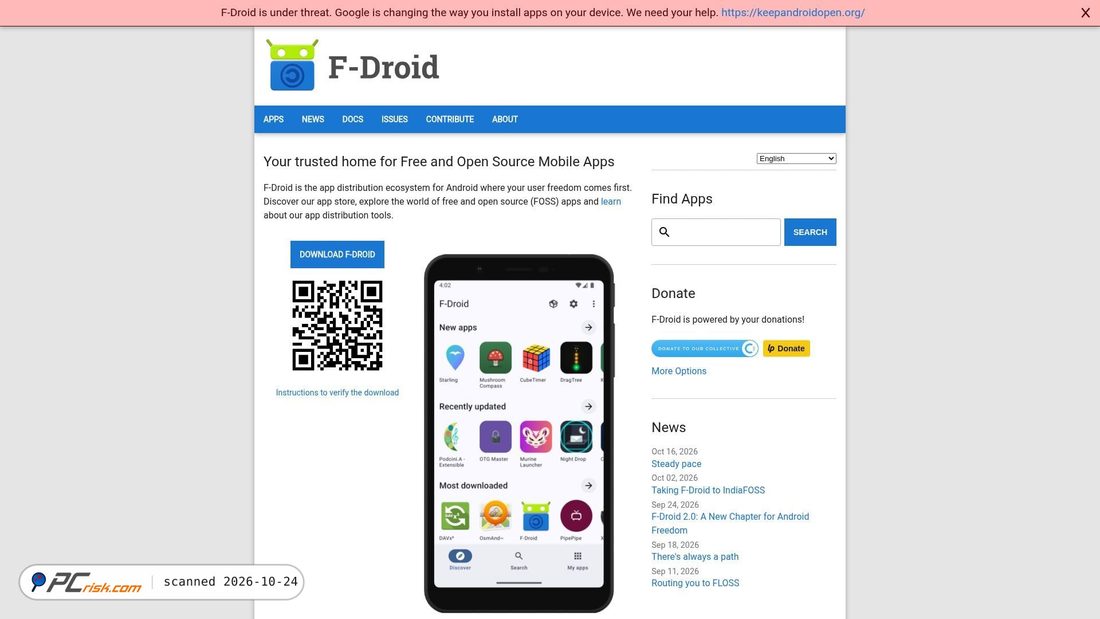 Screenshot von f-droid.org