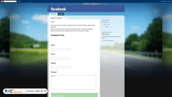 faceb0k-facebook.blogspot.com screenshot