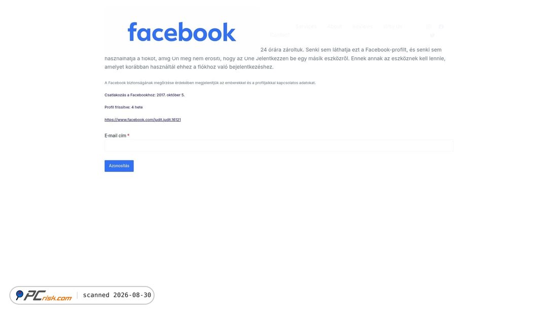 Screenshot of facebook.securitylog.hu
