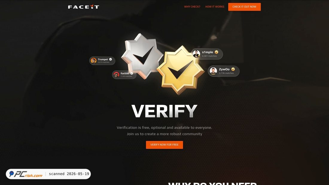 Screenshot of faceit-verifyauth.com