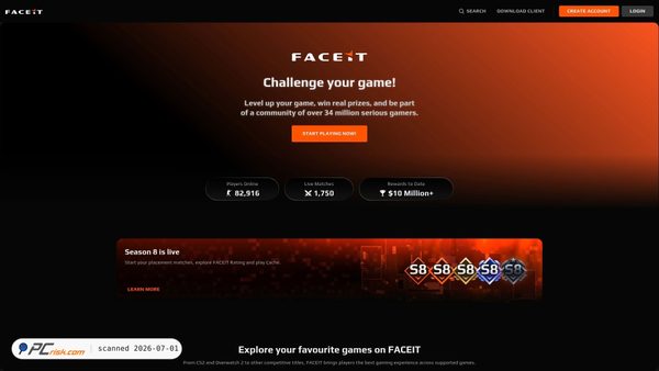 faceit.com screenshot