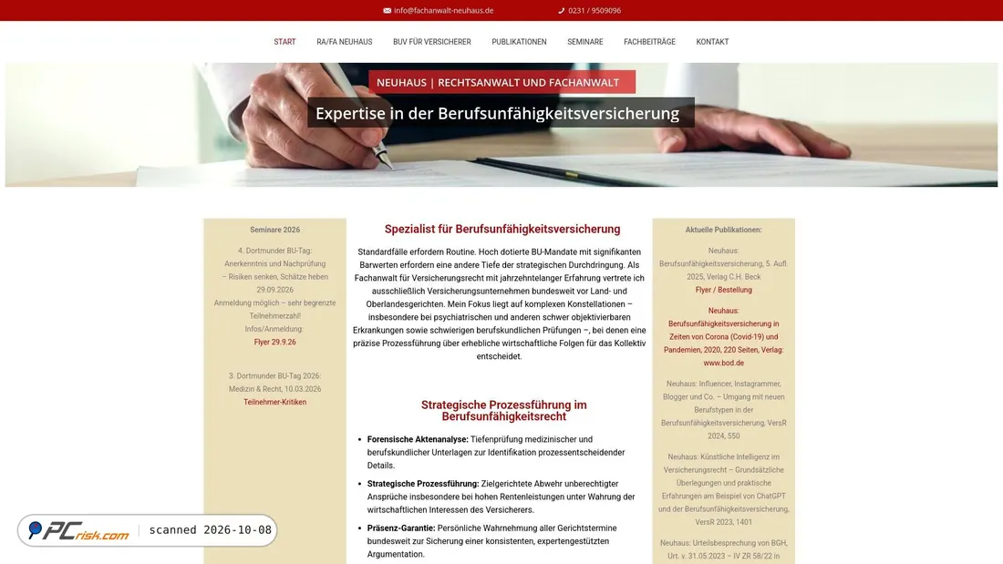 Captura de ecrã de fachanwalt-neuhaus.de