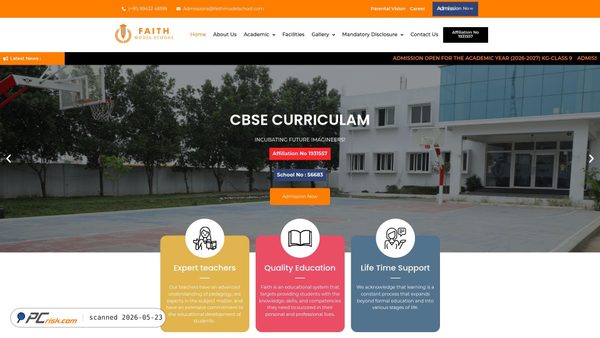 faithmodelschool.com screenshot