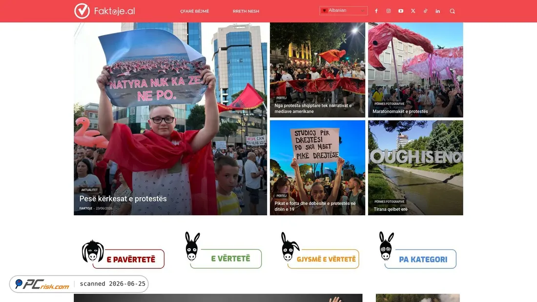 Screenshot of faktoje.al