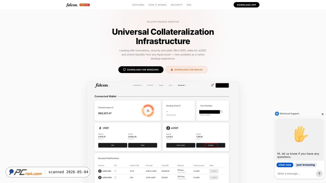 Screenshot of falcondesktop.finance