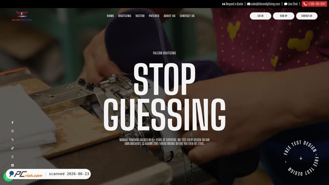 Screenshot of falcondigitizing.com
