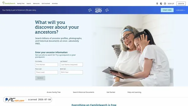 familysearch.org screenshot