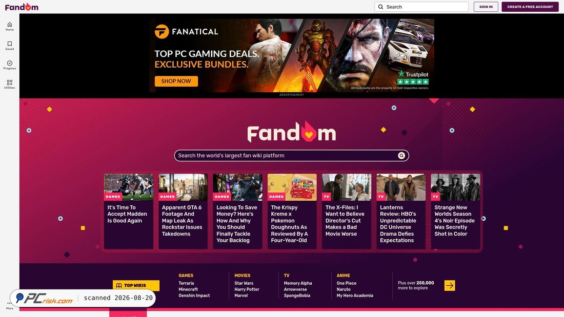 Screenshot von fandom.com