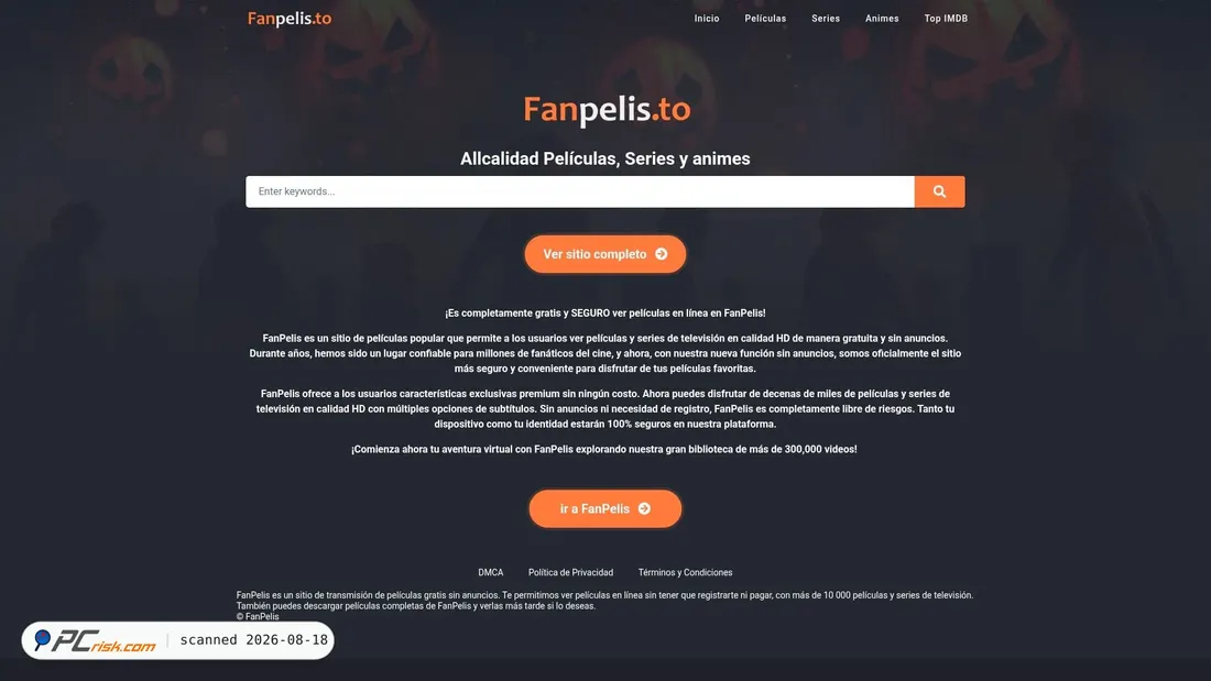 Screenshot of fanpelis.to