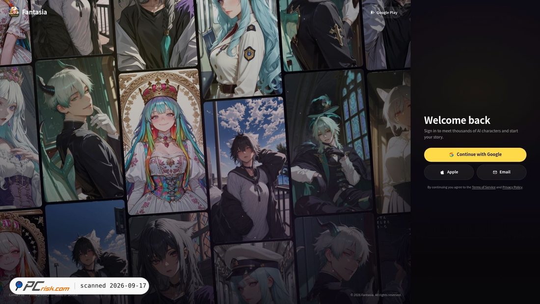 Captura de ecrã de fantachat.ai
