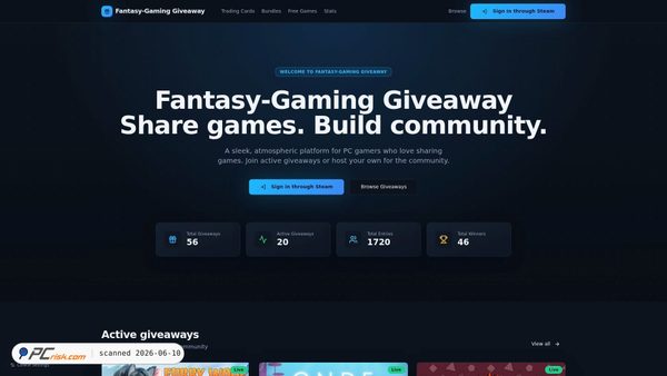 fantasygaminggiveaway.com screenshot