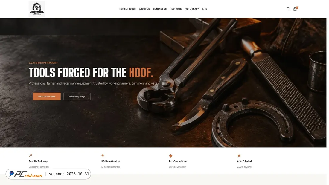 Capture d’écran de farriersinstruments.com