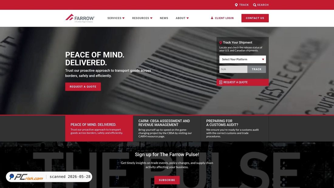 Captura de pantalla de farrow.com