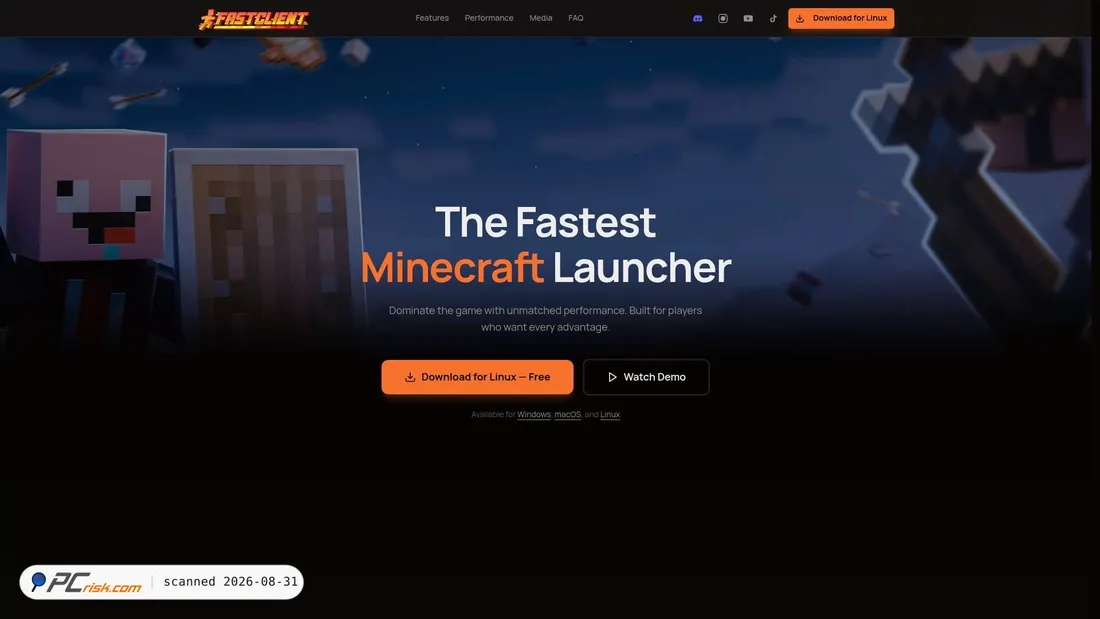 Captura de pantalla de fastclient.net