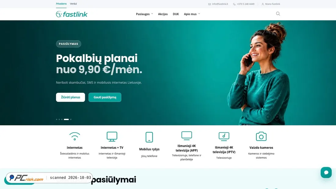 Captura de ecrã de fastlink.lt