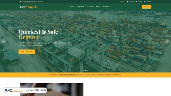 fastshipperscourier.com screenshot