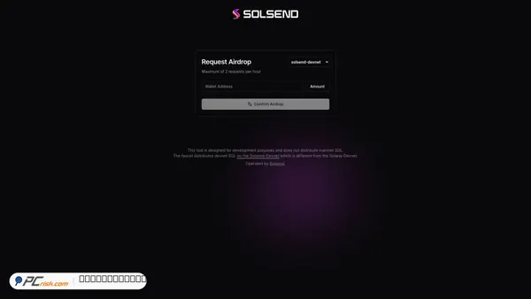 faucet.solsend-devnet.com screenshot