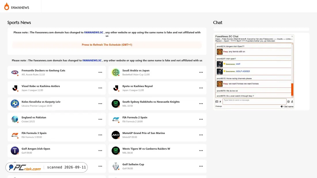 Screenshot of fawanews.sc