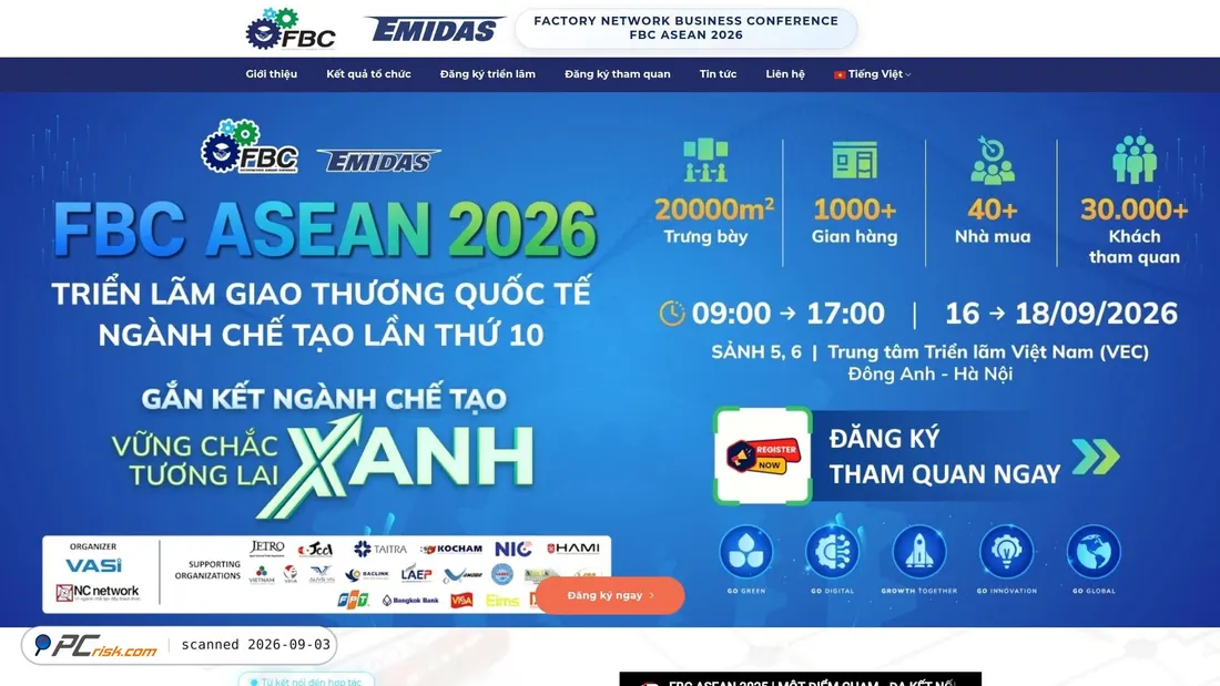 Captura de pantalla de fbcasean.vn