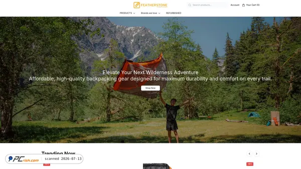 featherstoneoutdoorgear.shop screenshot
