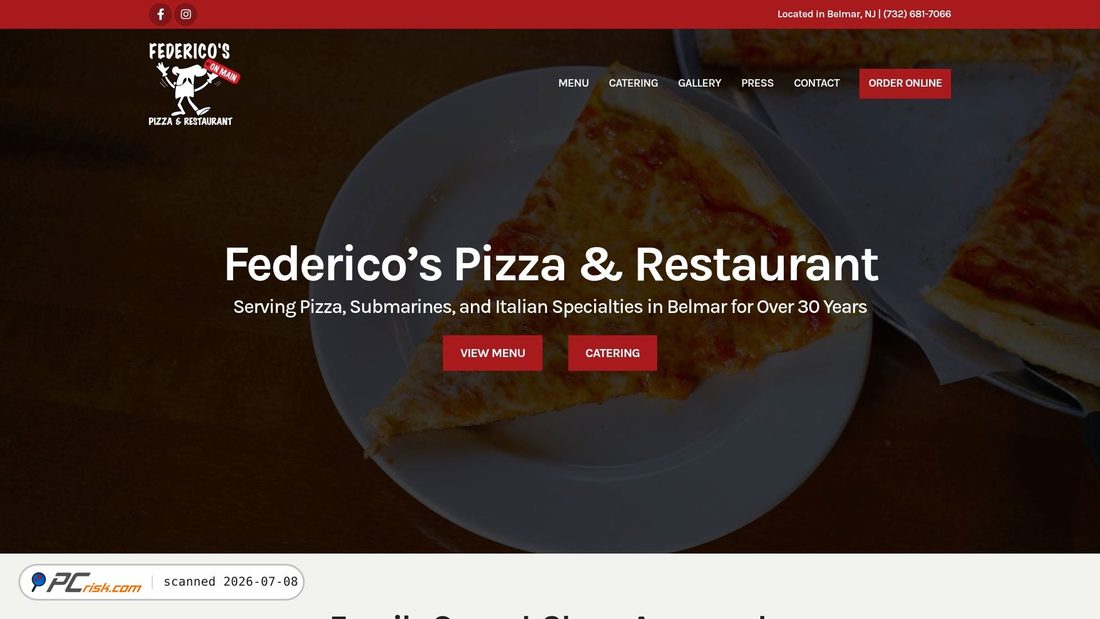 Screenshot of federicospizza.com