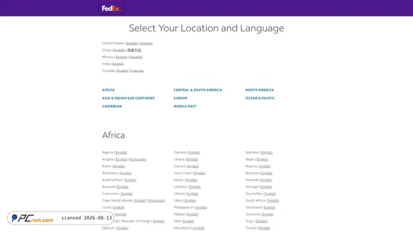fedex.com screenshot