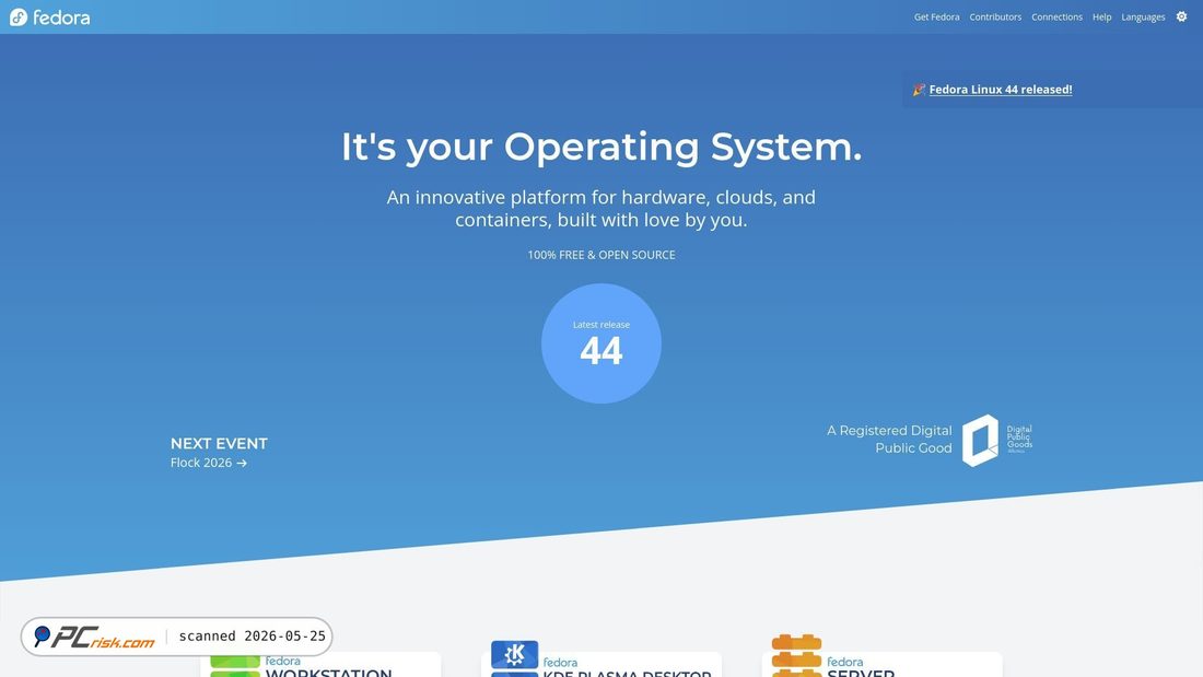 Screenshot of fedoraproject.org