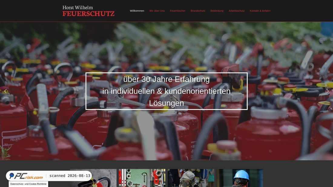 Screenshot of feuerschutz-wilhelm.de