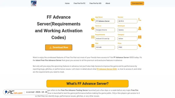 ffadvanceserver.io Screenshot