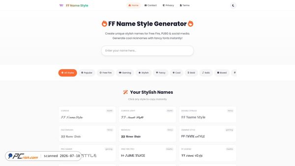 ffnamestyle.org screenshot