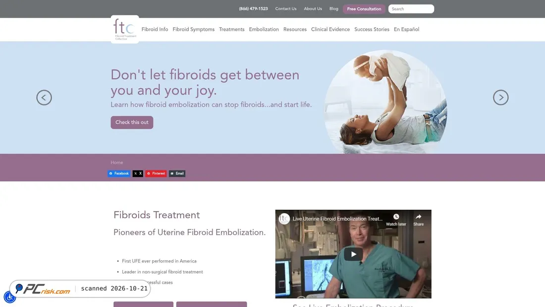 Screenshot von fibroidtreatmentcollective.com