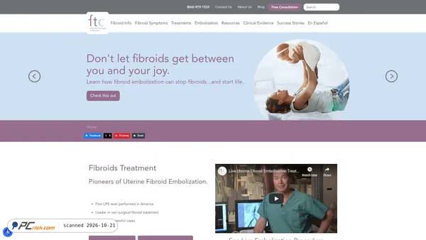 Zrzut ekranu fibroidtreatmentcollective.com