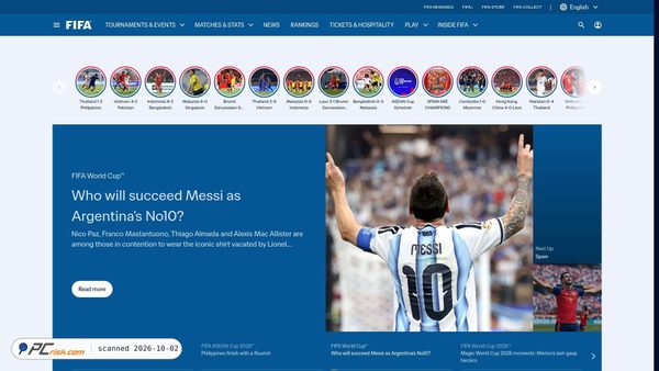 Screenshot di fifa.com
