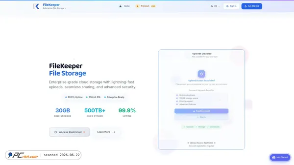 filekeeper.net screenshot
