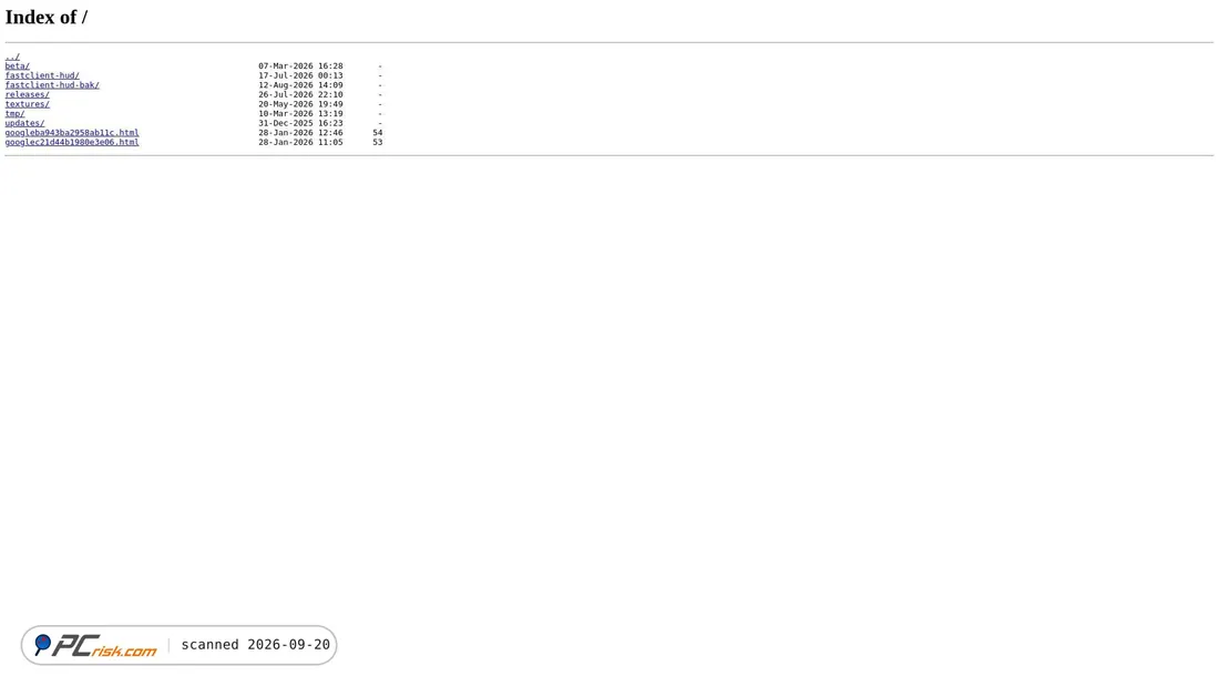 Screenshot von files.fastclient.net
