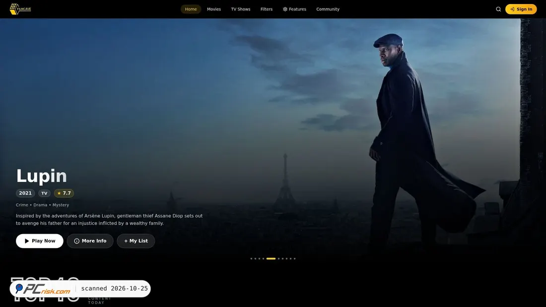 Screenshot von filmcave.to