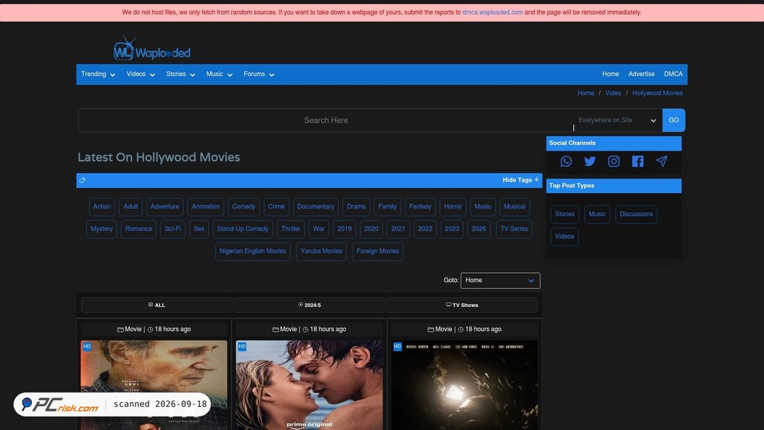 Captura de ecrã de films.waploaded.com