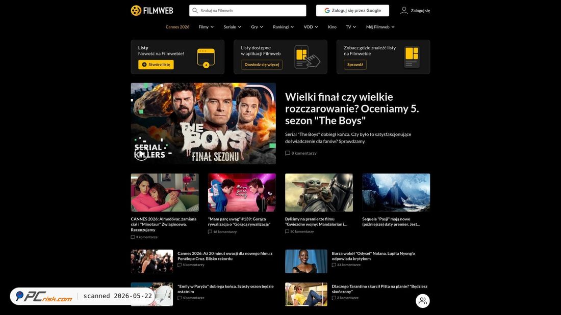 Screenshot of filmweb.pl