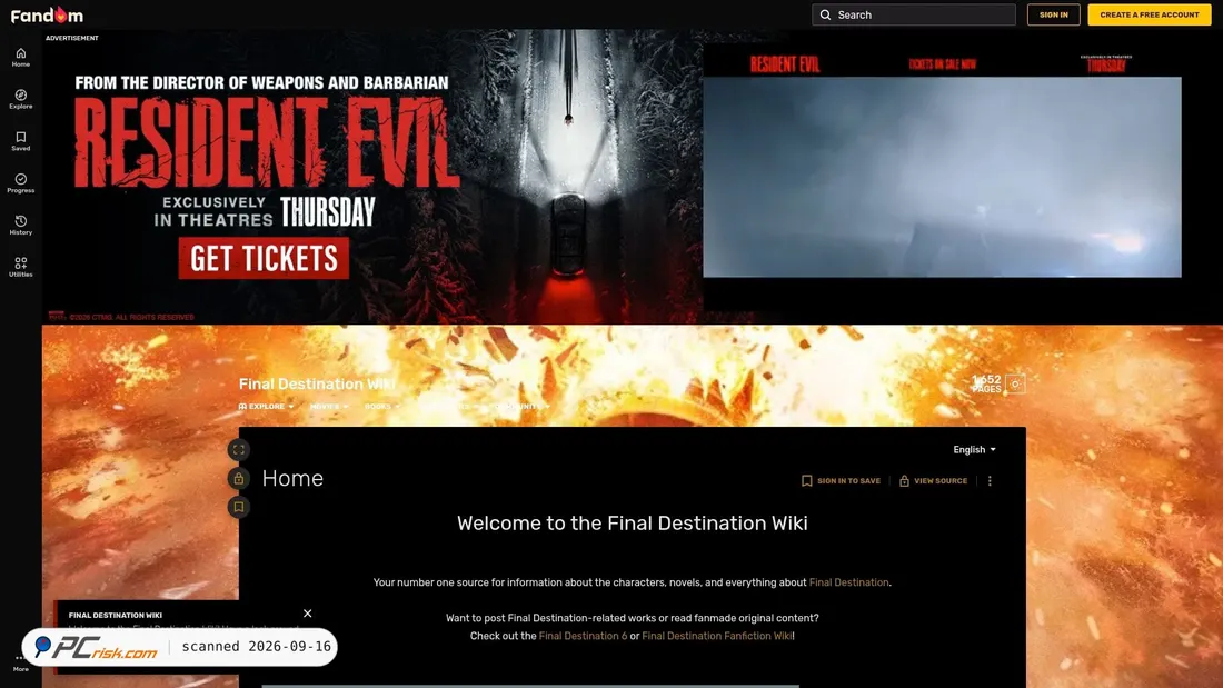 Capture d’écran de finaldestination.fandom.com